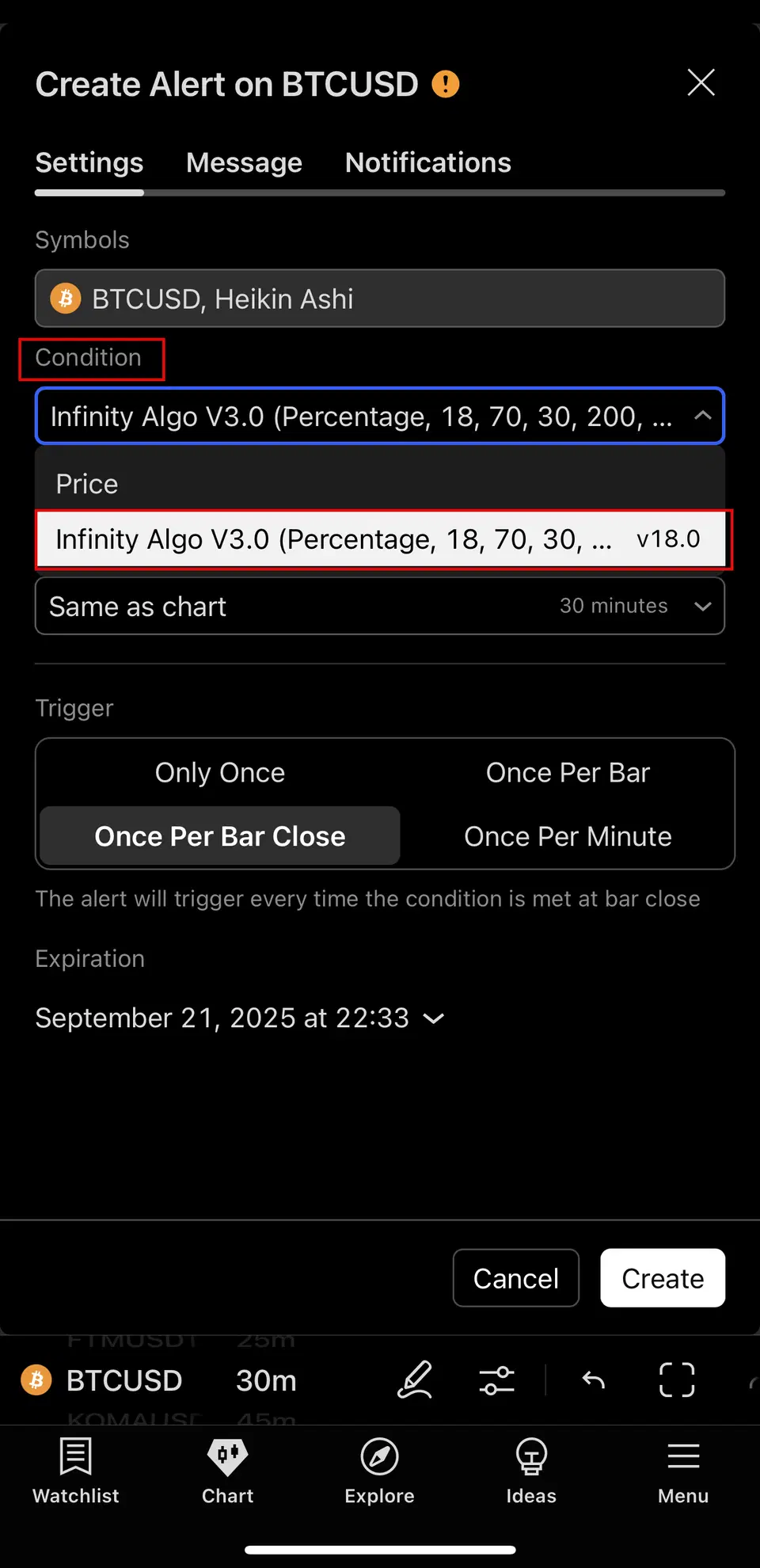 Alerts Option